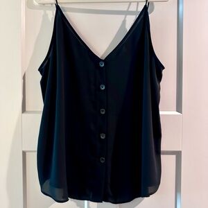 LOFT Black Button-Front Camisole